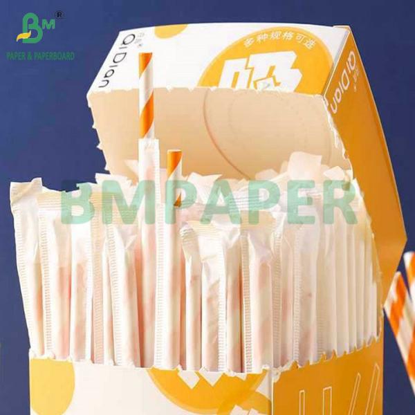 Printable High Strength 24gsm 28gsm White Kratf Paper For Packing Drinking Straw 