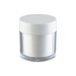 Buy cheap 15g 30g 50g AS Plastic Double Layer Round Cream Jar for Cosmetic Packaging with Silk Screen Printing from wholesalers