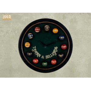 Buy cheap Dark Green Wooden Wall Plaques Fun Billiards Wall Clock from wholesalers