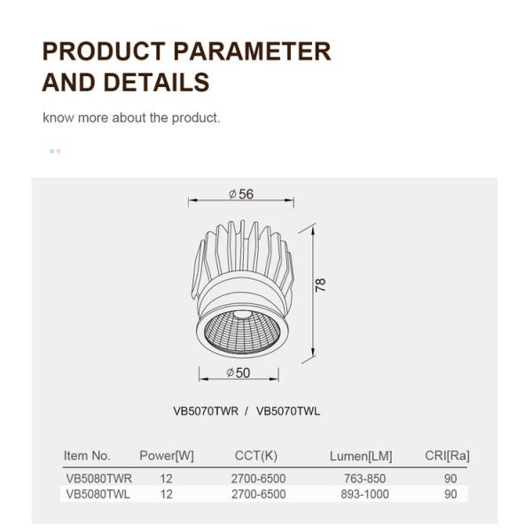 2700K-6500K Led Downlight Module Tunable White MR16 Spotlight Module