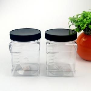 Buy cheap 850ml Square Food Grade Gas Tight Wide Mouth Plastic Jar from wholesalers