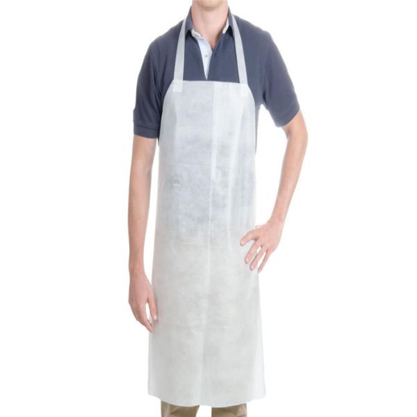 Quality Breathable Disposable White Plastic Aprons , Disposable Surgical Aprons Waterproof for sale