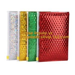 Hot Metallic Colorful Bagease Packaging Zipper Bubble Bag For Cosmetic Packaging