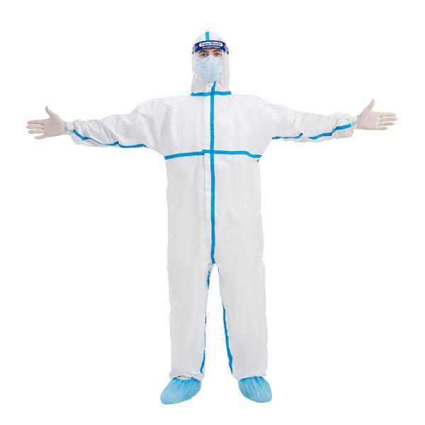 Quality 55-70gsm Disposable Protective Coverall , M-4XL White Disposable Microporous Coveralls With Hood for sale