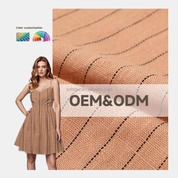 Linen Slub Yarn Dyed Fashion Fabric High Quality Skirt and Shirt Cloth Woven Custom Fabric for Clothing