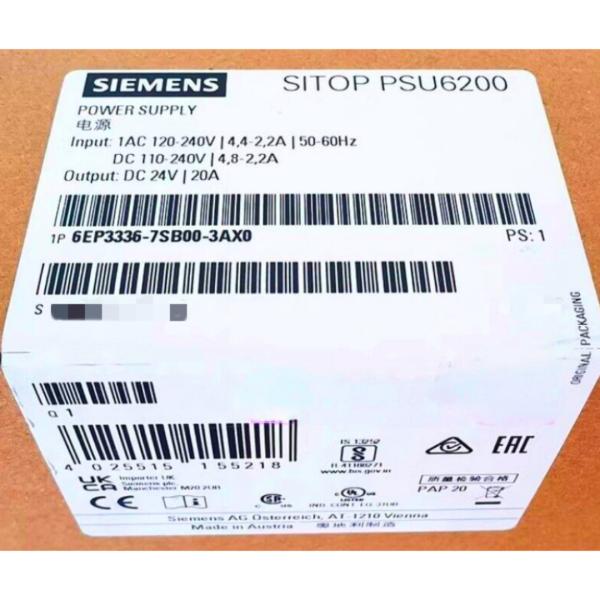 SIEMENS 6EP3336-7SB00-3AX0 SITOP PSU6200 24 V/20 A STABILIZED POWER SUPPLY INPUT