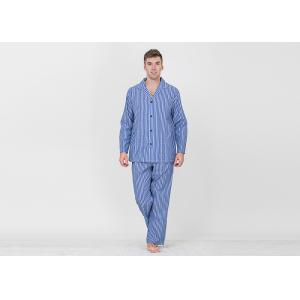 Buy cheap Yarnd Dyed Striped Mens Luxury Sleepwear With Button Through Shirt And Long Pants from wholesalers
