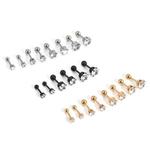 China 3 Colors High quality titanium steel Zircon Stud Earrings Piercing Stud Earrings for women Elegant Jewelry Fashio on sale