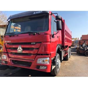 Buy cheap HOWO 375 Second Hand Dumper Truck RHD / LHD 10 Tires Manual Transmission Red Color from wholesalers