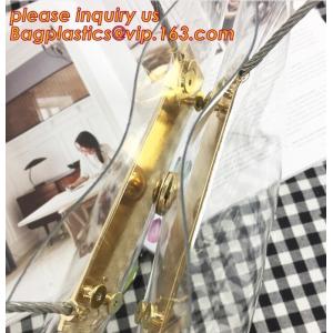 customized printing soft clear pvc packaging bag with handle for wine, vinyl pvc