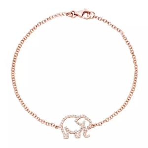 Buy cheap 925 Sterling Silver Elephant Bracelet With Micro Insert Technology And White Diamond CZ from wholesalers