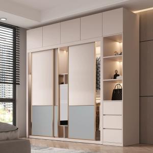 Buy cheap Walnut Sliding Door Wardrobe With Drawers 200cm Wide Laminate from wholesalers