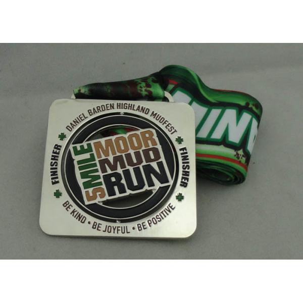 Quality Die Casting Custom Ribbons Awards Piece Silver Plating With Spinning for sale