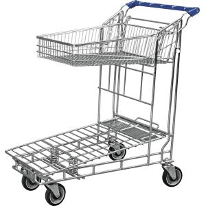 Buy cheap Two Layer Wire Warehouse Rolling Trolley For Carry Goods With PVC / PU / TPR Wheels from wholesalers