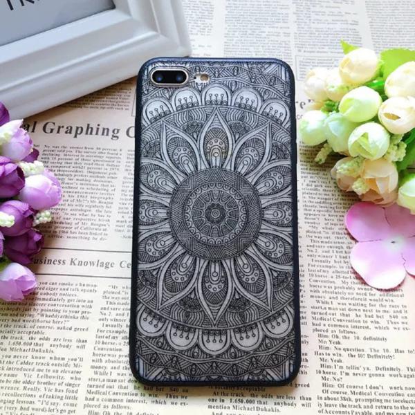 Buy cheap PC+TPU Black Silk Wolf Totem Pattern Back Cover Cell Phone Case For iPhone 7 6s Plus from wholesalers