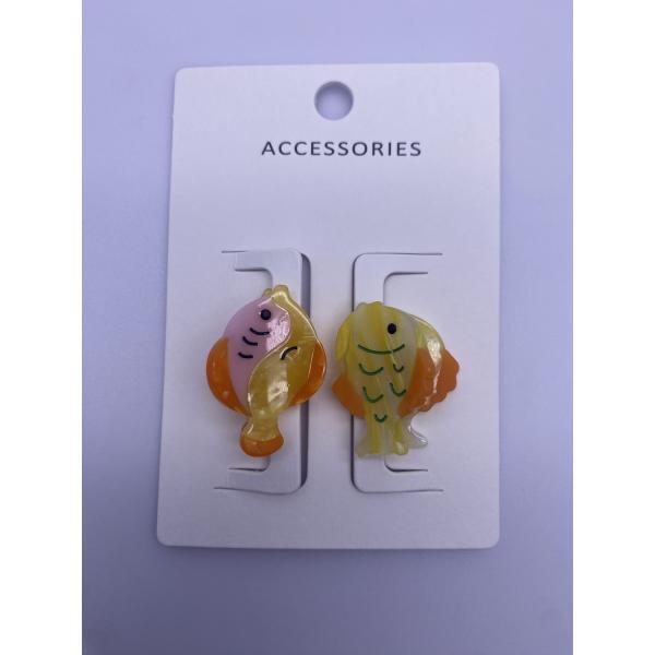 Quality Various Shapes Acrylic 2-Packs Fish Hair Claw Clip Perfect for Various Seasons for sale