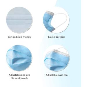 Buy cheap Adult Breathable Soft Comfortable 3 Ply Disposable Face Mask With Earloop 14.5*9.5 Cm from wholesalers
