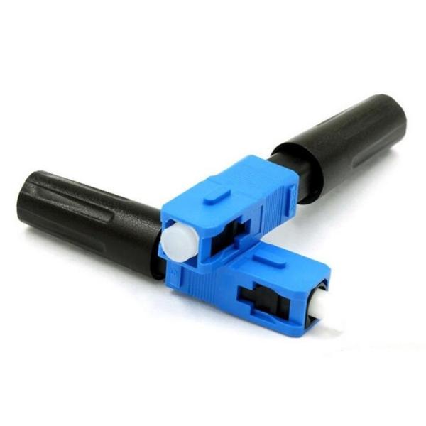 Quick Assembly Connector For Indoor Cable , Blue Optical Fiber Connectors SC /