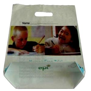 Buy cheap Compostable biodegradable poly plastic black gold die cut handle shopping packaging bag with custom logo PLA PBAT PACK from wholesalers