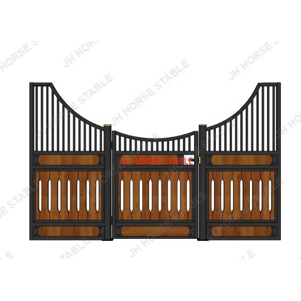 Buy cheap Black Powder Coating Horse Stall Fronts Corrosion Resistant With Feeder from wholesalers
