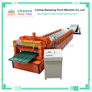 China Glazed Step Tile Roll Forming Machine , 12m/min High Speed Roll Forming Machine on sale