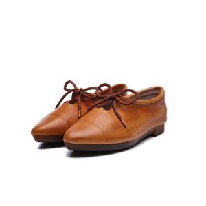 Buy cheap S266 New simple and versatile pointed toe leather shoes handmade lace-up women's shoes manufacturers from wholesalers