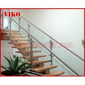 Buy cheap Straight Stringer Staircase VK47S  Tempered GlassLED Light strip, Stringer: 5mm+5mm(Thickness), Dia 6mm Steel Cable from wholesalers