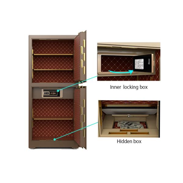 10mm Solid Steel Door Panel Commercial Safe Box Alarm Fingerprint+Password+Key Unlock