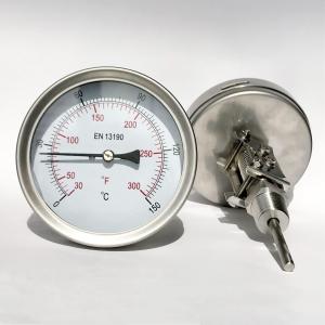 Buy cheap Adjustable Stem Dial Bimetal Thermometer 100mm  All Stainless Steel from wholesalers