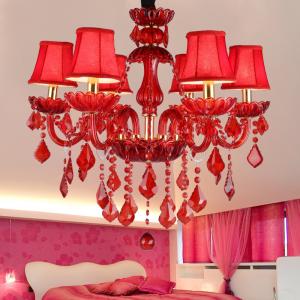 China JYLIGHTING　Modern Crystal Drop Light K9 Crystal Pendant Lights For Weddings Ceiling Light Red For Wedding Lamp on sale