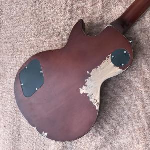 Buy cheap New high quality relic standard LP electric guitar, Tobacco burst, Tune-o-Matic bridge relic electric guitar from wholesalers