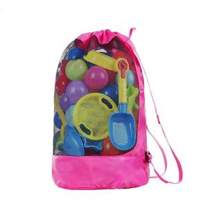 Beach Tote Nylon Medium Mesh Drawstring Bags Swimming Clear Transparant