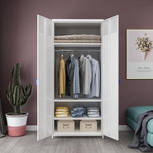 Buy cheap Home Bedroom Double Door Metal Locker Style Wardrobe With High Foot from wholesalers