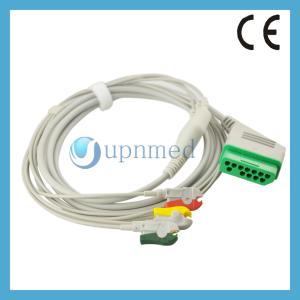 China Nihon Kohden 3 lead ECG Cable with leadwires,Clip,IEC on sale