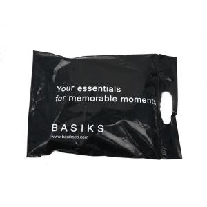 Buy cheap 8x14 Black poly mailers with die-cut handle,die cut handle bags, handle plastic bags,mailing bag with handle from wholesalers