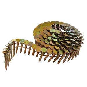 Bright Finish Ring Shank Wire Coil Nails , 15 Degree Roofing Nails 1-14-Inch by