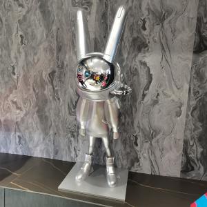 Buy cheap Indoor Rabbit Fiberglass Animal Sculptures Resin Plating Statue Decoration from wholesalers