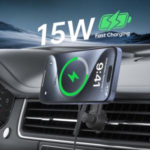 Buy cheap QI2 Ultra-Thin Design Magnetic Car Mount Wireless RGB Light 360-Degree Rotation Fast Charging Sound Pickup Function from wholesalers