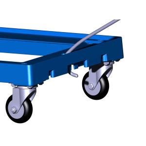 3 Inches Four PU Wheels Plastic Stacking Dolly Rudder Moving Customized