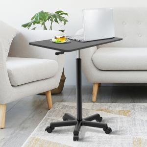 Rustic Brown Metal Pneumatic Stand Workbench Table for Home Office Computer Work