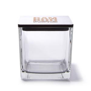 Buy cheap Custom Colored Frosted Glass Candle Jars Vessels Square Shape 9oz from wholesalers