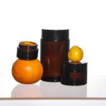 Buy cheap ODM Colored Cosmetics Glass Cream Jars With Golden Acacia Lid from wholesalers