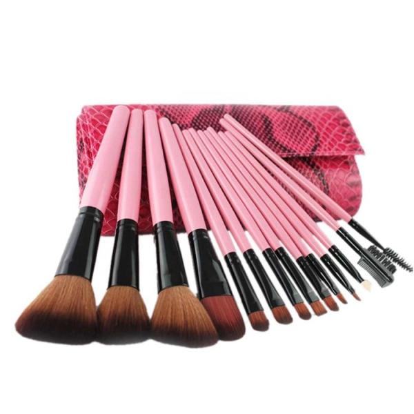 Buy cheap ODM Alumium Ferrul Professional Makeup Brush Sets With Pink Crocodile Case from wholesalers