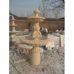 Buy cheap Simple 3 Tier 10x10cm Sample White Marble Water Fountain Stone Carving Sculpture from wholesalers
