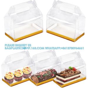 Buy cheap Clear Gable Bakery Gift Boxes With Cardboard, Clear Gable Boxes With Cardboard, Dessert Cookie Pastry Cupcak from wholesalers