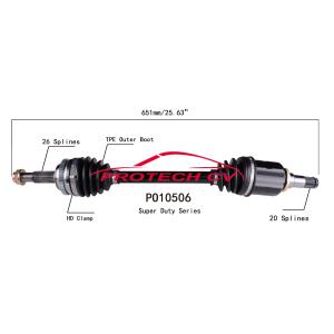 Buy cheap PO10506 CV Axle Assembly Heavy Duty Clamp TPEE Boot  Cold Forging Grinding Process Technology EXTREME Weather Unit product