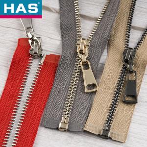 Buy cheap Fancy #5 Brass Zipper Green White 2 Way Metal Zip With Unique Zipper Pulls from wholesalers