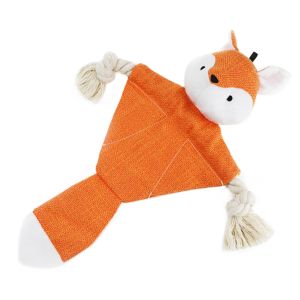 China Dog Plush Toy Durable Cotton Orange Fox Soft Squeaky Fun Interactive Chew Toy on sale