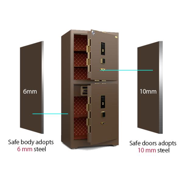 10mm Solid Steel Door Panel Commercial Safe Box Alarm Fingerprint+Password+Key Unlock