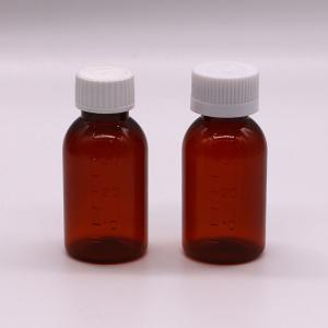 30ml PET Amber Plastic Syrup Liquid Bottle with Tamper Proof Screw Cap Body